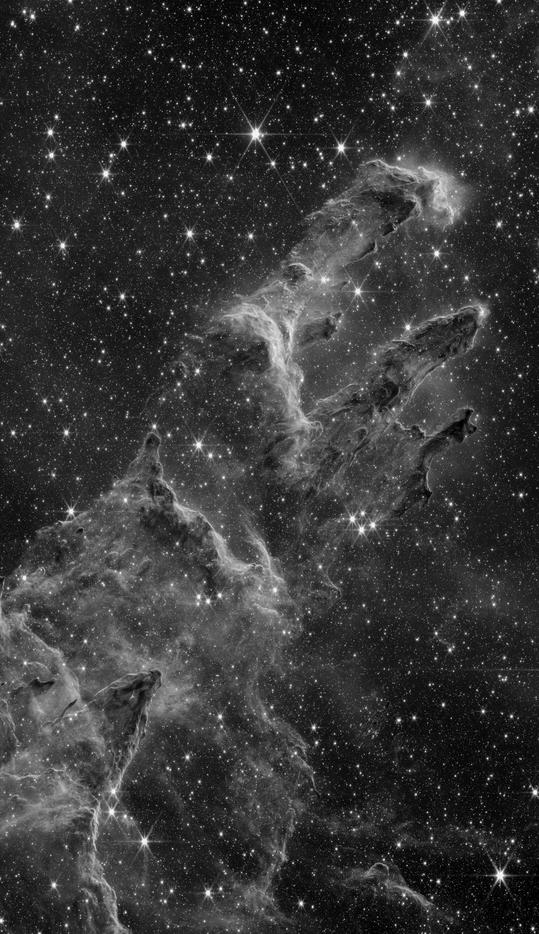 The Pillars of Creation photographed by the Webb telescope
